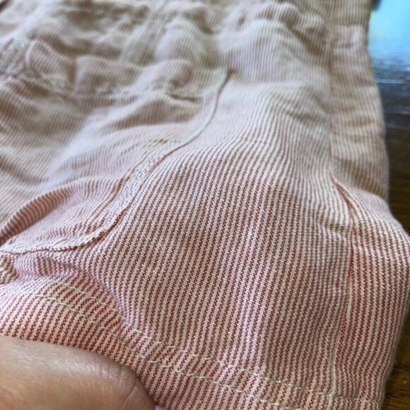 Caslon Linen Blend Red White Striped Cinch Waist Utility Jacket SZ LP Travel - Picture 9 of 12